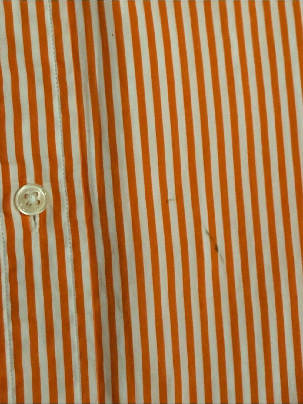 Ralph Lauren Orange and White Striped Button-Down Classic Fit Shirt Medium - Picture 8 of 9